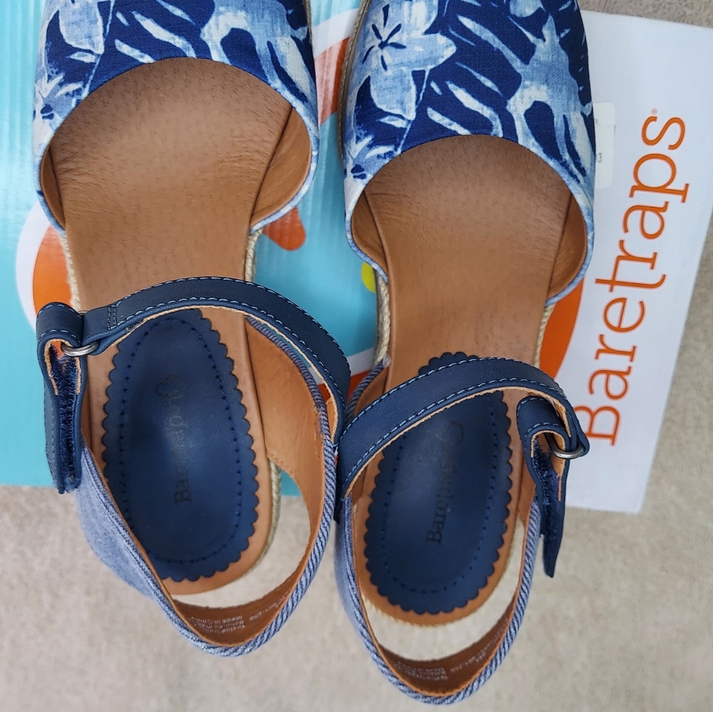 Baretraps Ocean In Hawaii Women's Size 9 Blue Wedge Espadrille Shoes - Picture 11 of 15